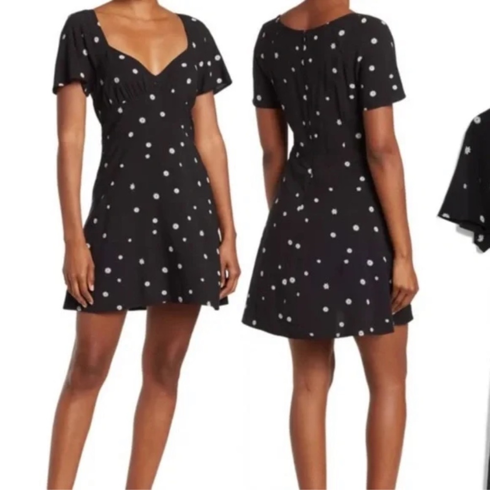 Black Daisy Skater Dress